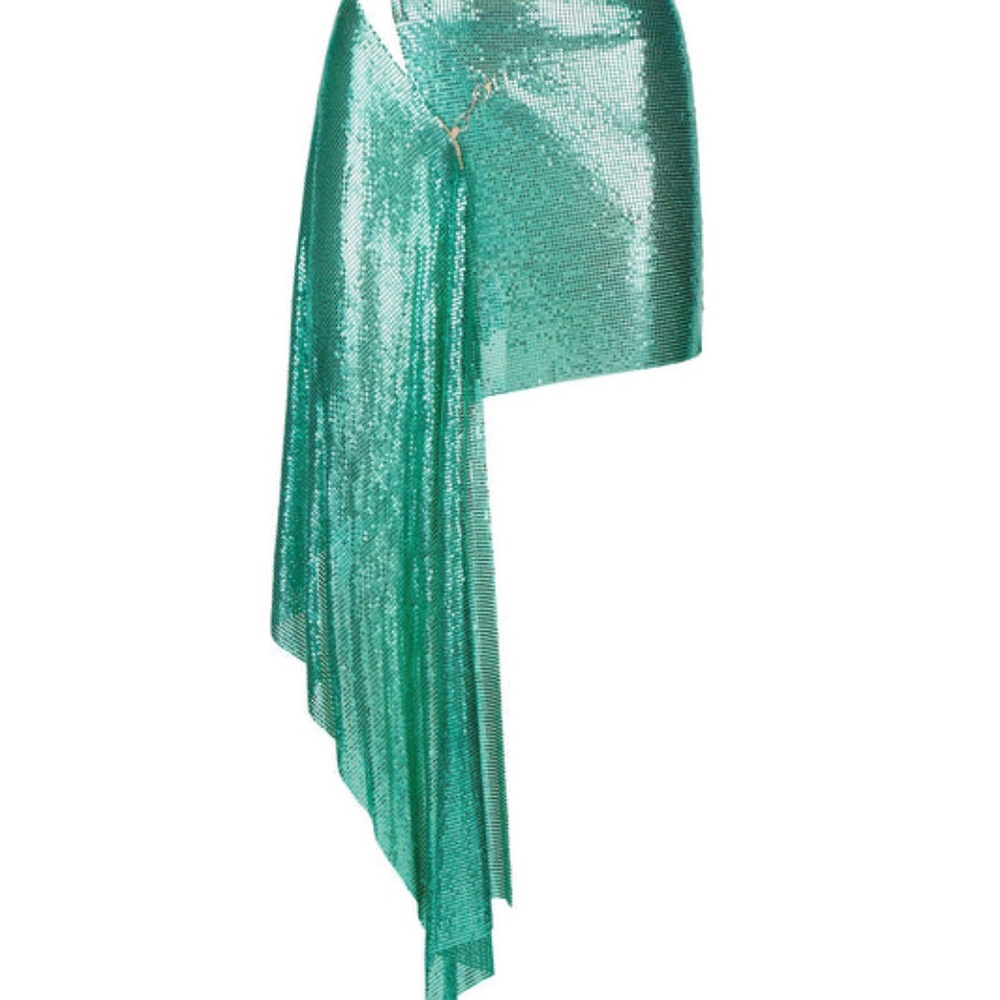 POSTER GIRL Marjan Chain Mail Skirt Metallic Laguna - Worn Once (Size L)